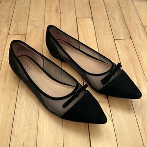 Black Mesh & Suede Pointed Toe Flat, Halogen x Atlantic-Pacific